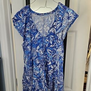 Lilly Pulitzer Kawai Flutter sleeve Dress -  XL
